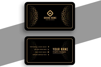 دانلود کارت ویزیت مشکی لوکس با طرح نقوش ایرانی